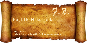 Fojtik Nikolett névjegykártya