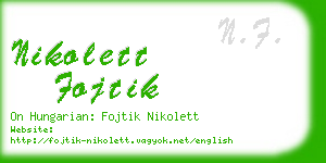 nikolett fojtik business card